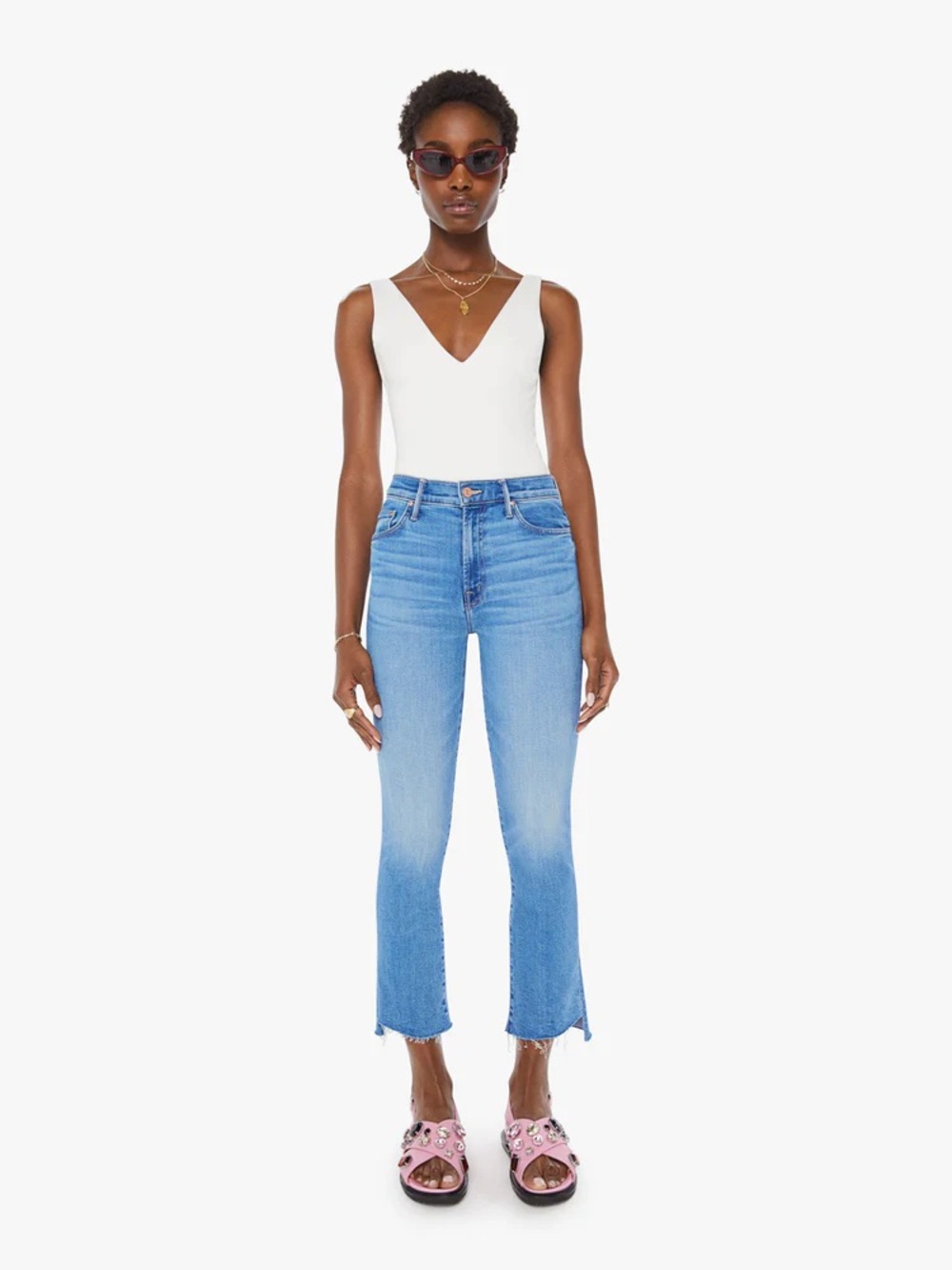 MOTHER Crop Step Fray Jeans